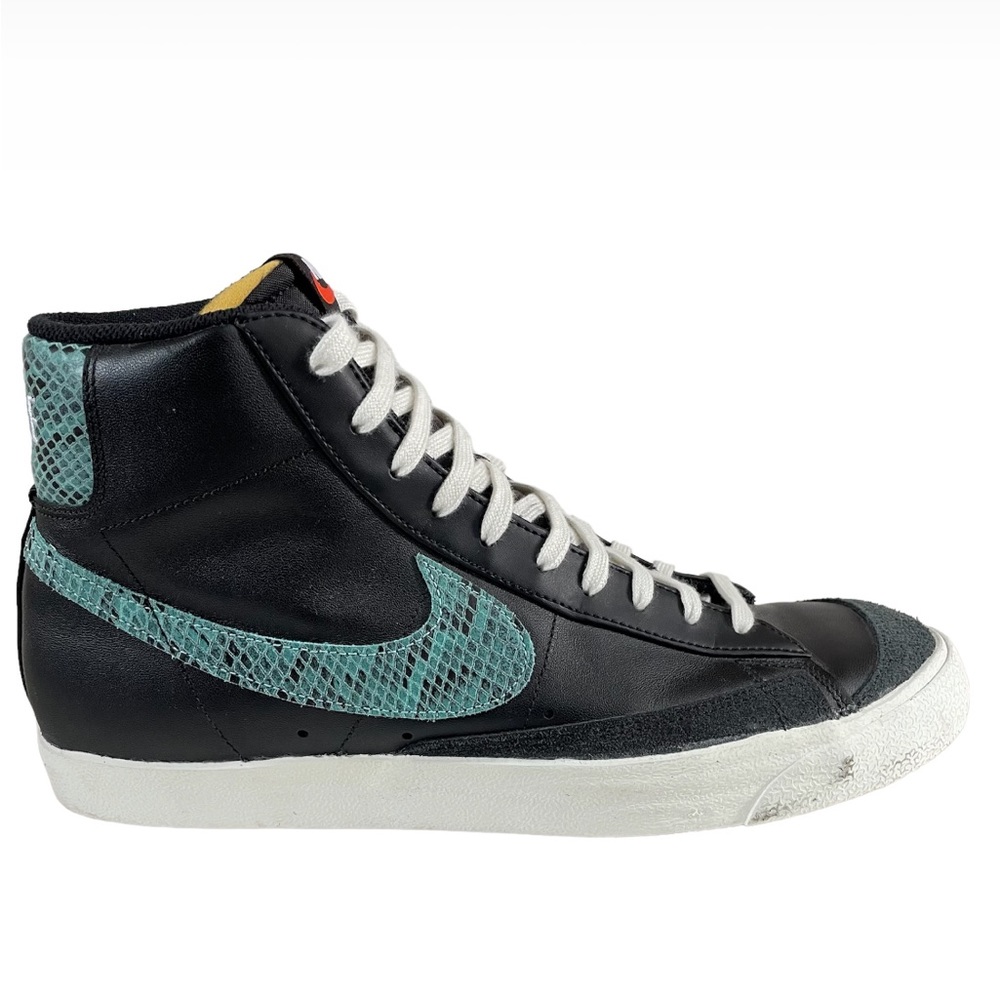 Nike Men's Blazer Mid 77 Vintage Snakeskin Black and Teal Size 13